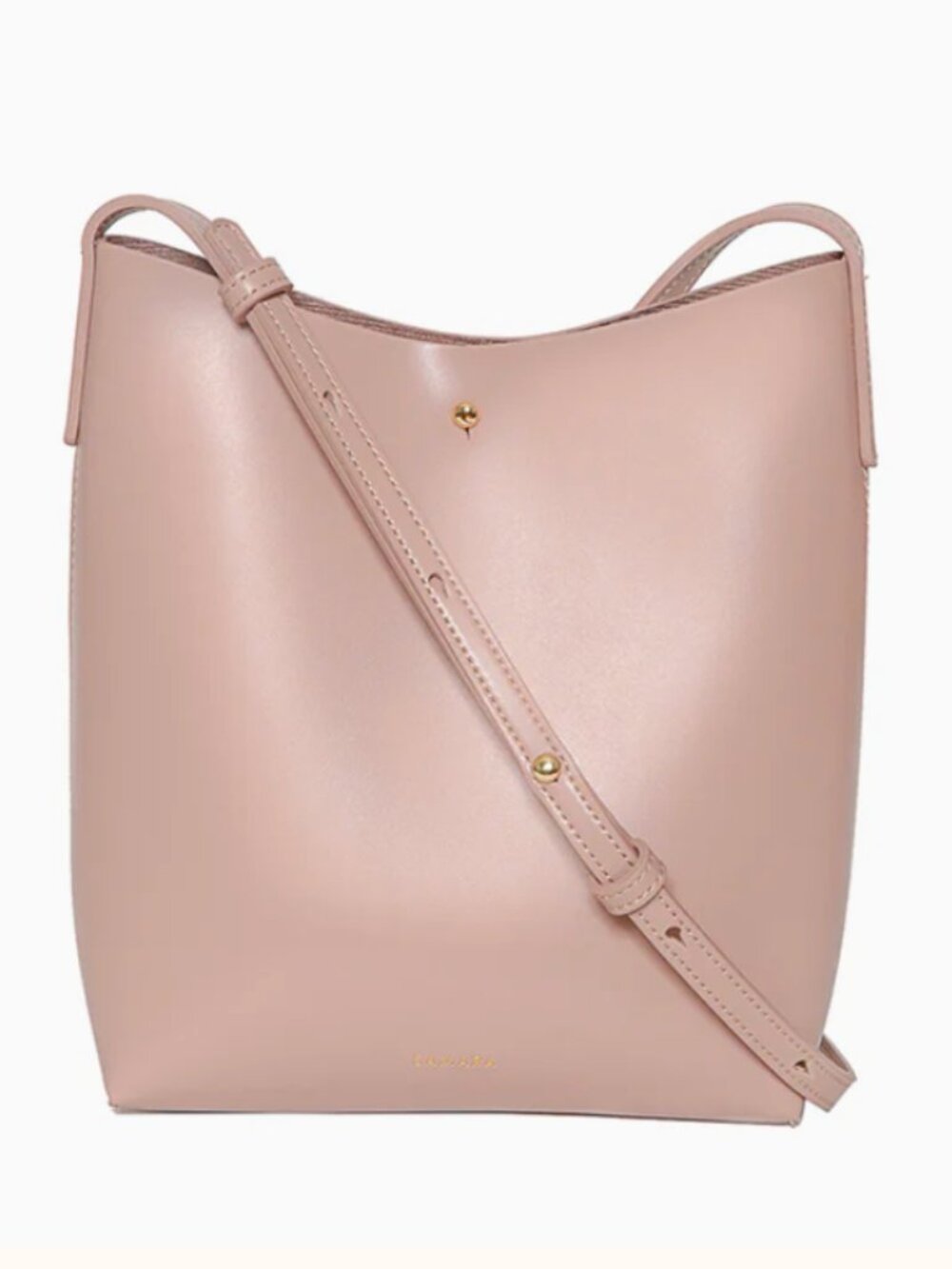 SAMARA Blush Pink Vegan Leather Minimalist Shoulder Bag Adjustable Strap